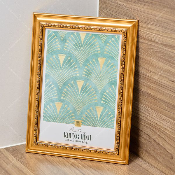 Khung Bằng Khen A4, A3 Hoa Văn Vàng Cổ Điển – KBKHVVCD
