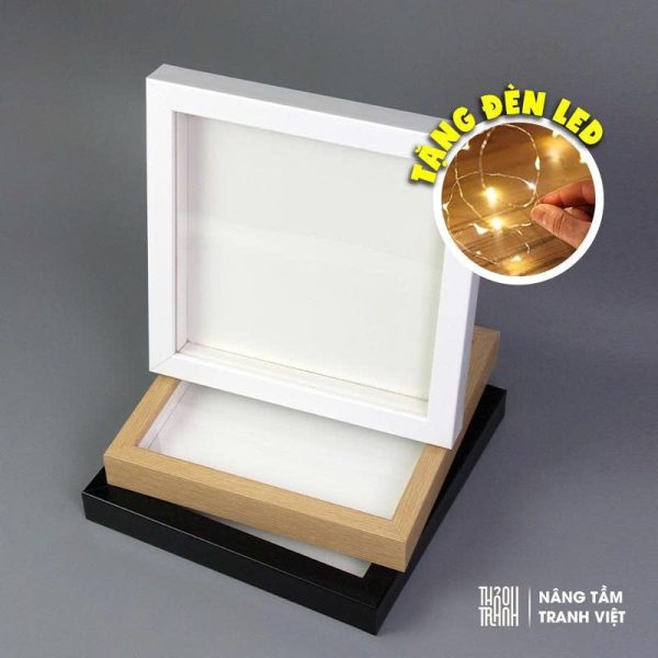 Khung Hộp 3D (20x20cm) Độ Sâu Lòng 1,5cm – Khung Tiêu Bản Trưng Bày Hoa Khô – Khung Làm Đồ Handmade