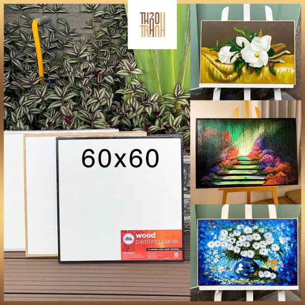 (Size Lớn) Tấm Canvas Panel Bằng Ván Gỗ 60×60 – Đóng Sẵn Khung Thảo Tranh – Canvas Vẽ Tranh, Toan Vẽ Tranh