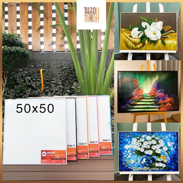 (Size Lớn) Tấm Canvas Panel Bằng Ván Gỗ 50×50 – Đóng Sẵn Khung Thảo Tranh – Canvas Vẽ Tranh, Toan Vẽ Tranh